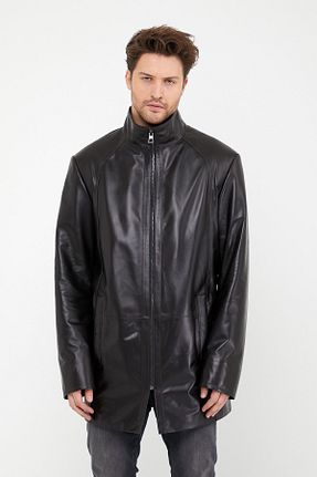 پالتو پشمی قهوه ای مردانه رگولار Leather Club - کد 204984848