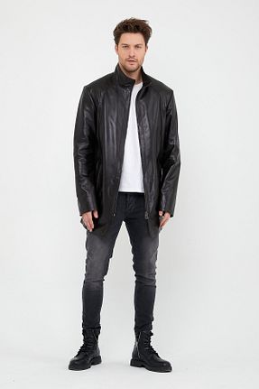 پالتو پشمی قهوه ای مردانه رگولار Leather Club - کد 204984848
