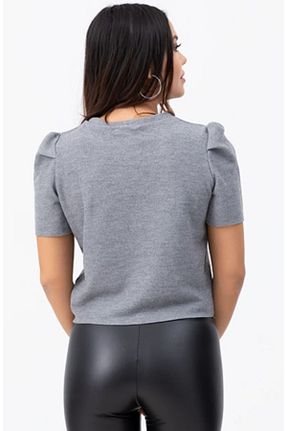 بلوز طوسی زنانه ساده DEPENDANCE - کد 205036715