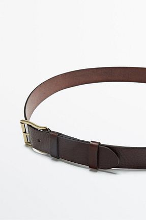 کمربند قهوه ای مردانه چرم خالص Massimo Dutti - کد 204946710