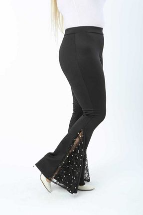 شلوار سایز بزرگ مشکی زنانه بافت Esina - کد 206033680