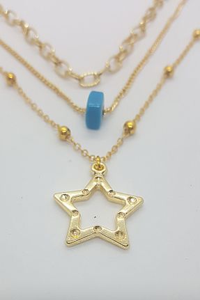 گردنبند جواهر طلائی زنانه فلزی کد 205264199