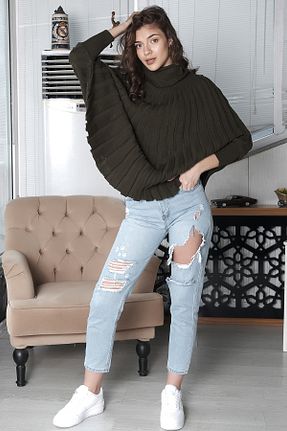 پلیور خاکی زنانه ساده AVORWE - کد 206651130