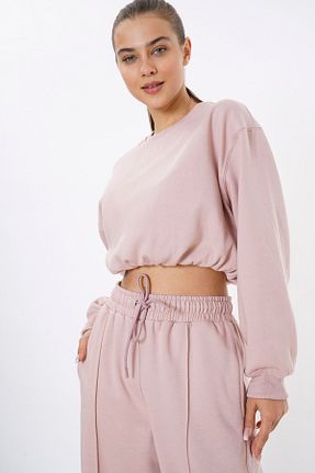 سوئیشرت صورتی زنانه ساده Eoselio - کد 65105579