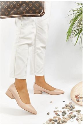 کفش پاشنه بلند کلاسیک بژ زنانه چرم مصنوعی FORS SHOES - کد 65214489
