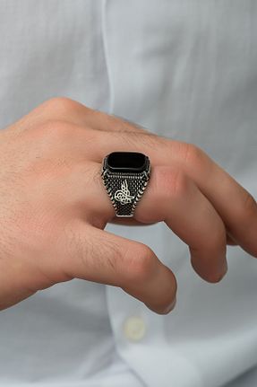 انگشتر نقره سفید مردانه 925 عیار GT Gümüş Tezgahı - کد 65520984