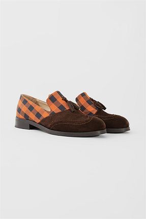 کفش لوفر نارنجی زنانه پارچه ای Shoes & More - کد 66128352