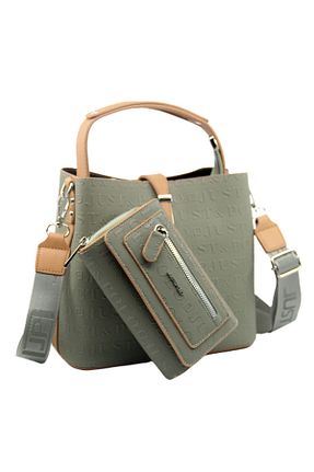 کیف دوشی خاکی زنانه چرم مصنوعی Just Polo - کد 158393246