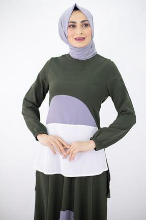 ست بالاتنه و پائین تنه حجاب خاکی زنانه کارگو Feiza Collection - کد 207475403