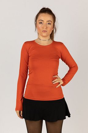بادی نارنجی زنانه یقه دوچرخه FATELLA - کد 208535731