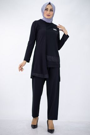 ست بالاتنه و پائین تنه حجاب مشکی زنانه رگولار Feiza Collection - کد 207252546