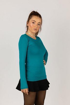بادی فیروزه ای زنانه یقه دوچرخه FATELLA - کد 208546788