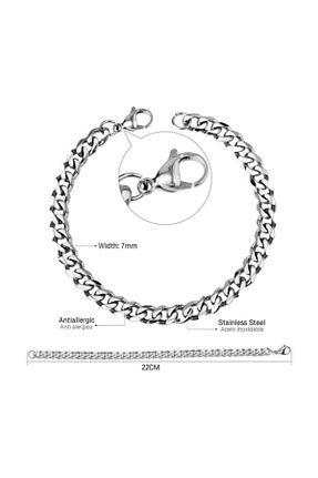 دستبند استیل مردانه استیل ضد زنگ کد 129531510