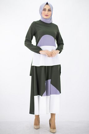 ست بالاتنه و پائین تنه حجاب خاکی زنانه کارگو Feiza Collection - کد 207475403