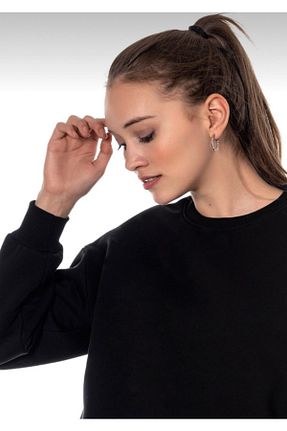 سوئیشرت مشکی زنانه ساده JAKARLI - کد 185011156