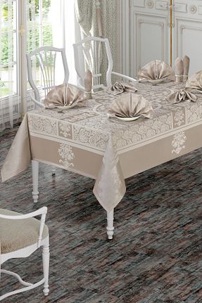 رومیزی قهوه ای پنبه ای BİRHOME - کد 208022854