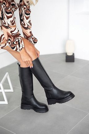 چکمه مشکی زنانه چرم مصنوعی Stilbagshoes - کد 167393404