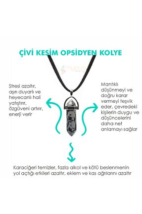 گردنبند جواهر طوسی مردانه سنگ Mystic Energy - کد 118772310