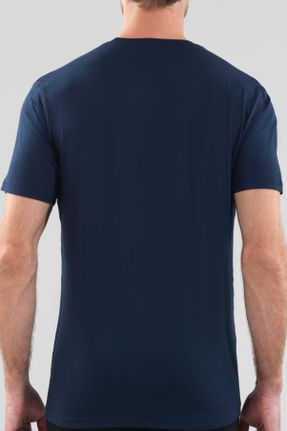 تی شرت سرمه ای مردانه تنگ / اسلیم مودال تکی کد 1164564