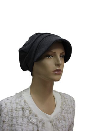 کلاه طوسی زنانه مخمل eflin - کد 209461237