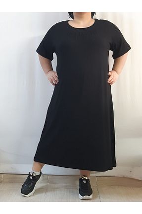 لباس سایز بزرگ مشکی زنانه ویسکون Mertcan Butik - کد 209979618