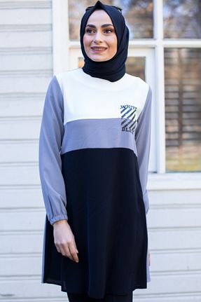 تونیک حجاب طوسی زنانه بافتنی Feiza Collection - کد 208815503
