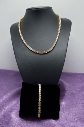 ست جواهر طلائی زنانه روکش نقره 2