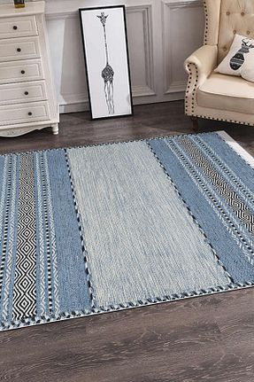 گلیم آبی پلی استر Serteks - کد 77231496
