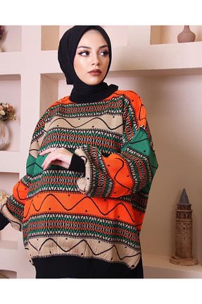 پلیور حجاب رنگی زنانه اورسایز Trzım giyim - کد 209109002