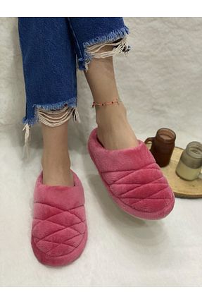 دمپائی خانگی صورتی زنانه مخملی Alya - کد 209556943