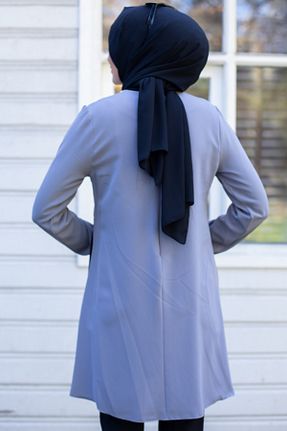 تونیک حجاب طوسی زنانه بافتنی Feiza Collection - کد 208815503