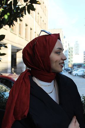 شال زرشکی زنانه پنبه ای GULDEN SCARFS - کد 210825458