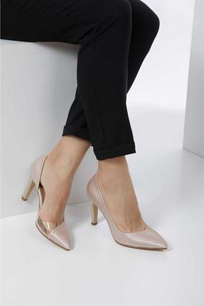 کفش پاشنه بلند کلاسیک بژ زنانه پارچه ای Night Shoes - کد 211327320