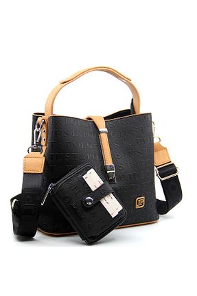 کیف دوشی مشکی زنانه چرم مصنوعی Just Polo - کد 358103279