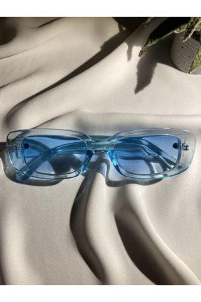 عینک آفتابی آبی زنانه 50 UV400 مات مستطیل کد 98781720