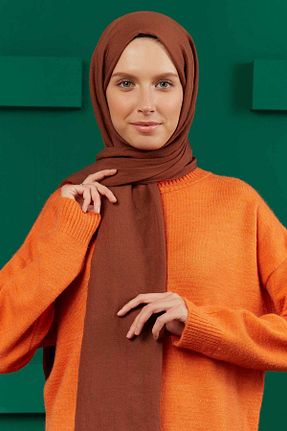 شال قهوه ای زنانه پنبه ای GULDEN SCARFS - کد 211405438