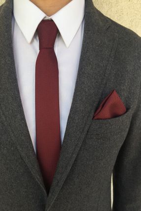 کراوات زرشکی مردانه İnce کد 212098419