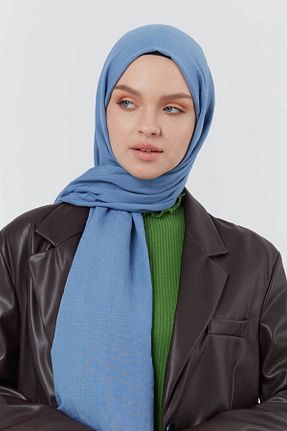 شال آبی زنانه پنبه ای GULDEN SCARFS - کد 211407172