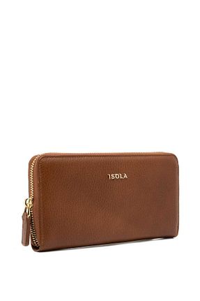 کیف پورتفوی و کلاچ قهوه ای زنانه چرم خالص ISOLA - کد 211504010