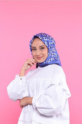 روسری آبی 100 x 100 The Verona Scarves - کد 209970976