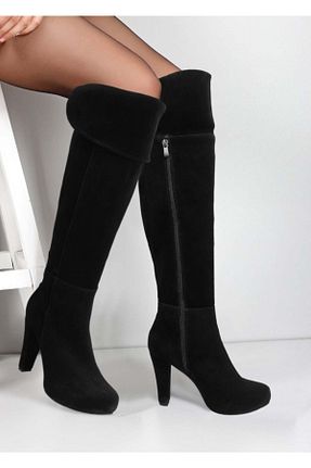 چکمه مشکی زنانه چرم خالص KARVENSHOES - کد 55749049