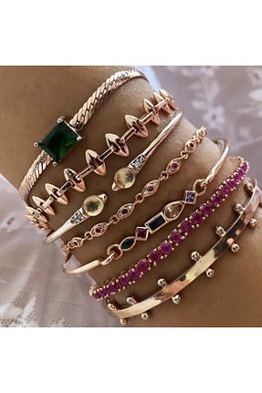دستبند نقره صورتی زنانه 925 عیار CAKA TAKI - کد 213989945