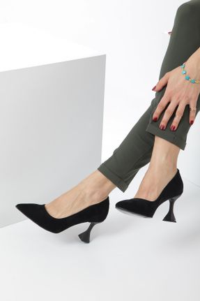 کفش پاشنه بلند کلاسیک مشکی زنانه جیر پاشنه نازک پاشنه متوسط ( 5 - 9 cm ) کد 213997594