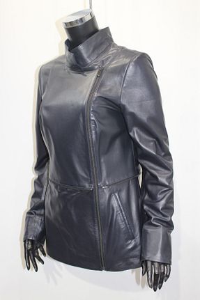 کاپشن سرمه ای زنانه رگولار Metins Leather - کد 65112766