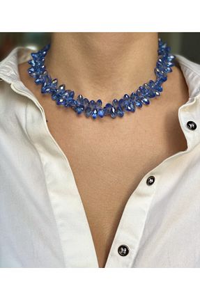 گردنبند نقره آبی زنانه 925 عیار ymur tasarım - کد 65623705