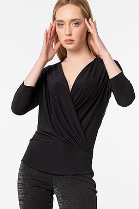 بلوز مشکی زنانه ساده Laranor - کد 213063266