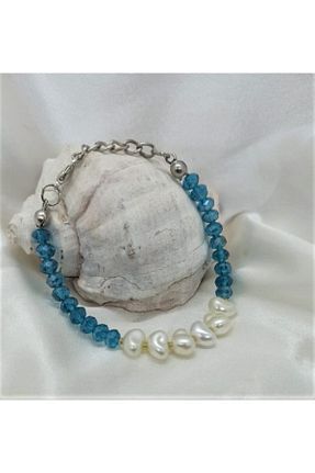 دستبند جواهر آبی زنانه منجق Sandcastle - کد 213232169