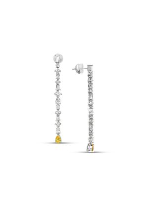 گوشواره جواهر زرد زیرکن Luzdemia - کد 213824827