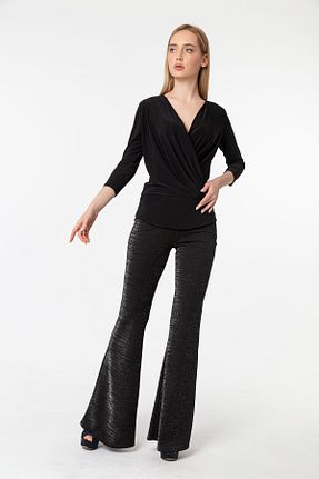 بلوز مشکی زنانه ساده Laranor - کد 213063266