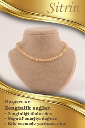 گردنبند جواهر زرد زنانه سنگ OSMANLI DEĞERLİ TAŞ - کد 215025169